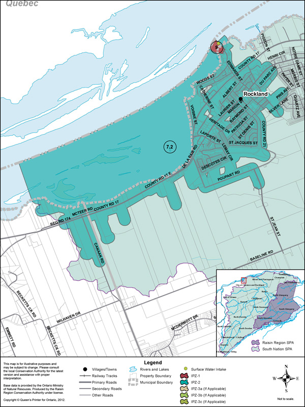 A map showing the vulnerable areas of this drinking water system